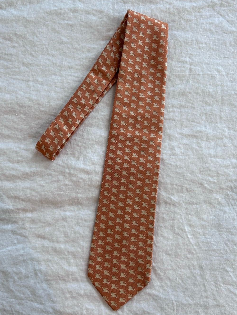 Vintage Men's Burberry Equestrian Knight Logo Tie - Picture 2 of 4